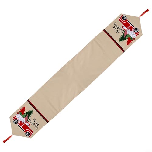 HomeVortex Rustikaler karierter Tischläufer, Feiertagsthema, Esstischdekoration mit Weihnachtsbäumen-Muster, Bauernhaus-Stil, Leinen-Tischdecke mit Quasten, 184 x 34 cm HomeVortex Rustikaler karierter Tischläufer, Feiertagsthema, Esstischdekoration mit Weihnachtsbäumen-Muster, Bauernhaus-Stil, Leinen-Tischdecke mit Quasten, 184 x 34 cm von HomeVortex