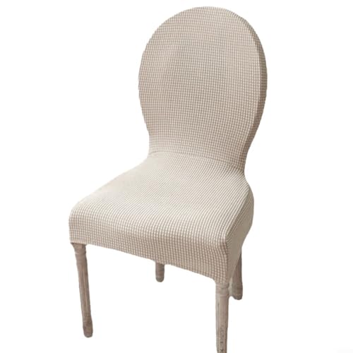 HomeVortex Samt-Bezug mit elastischer Unterseite für Sessel, Clubstuhl, Schalensessel, runde Rückenlehne, Esszimmerstühle, Stretch-Schonbezug für Möbelschutz und Dekoration (hellkhaki) von HomeVortex