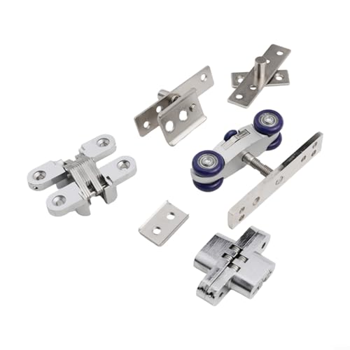 HomeVortex Schwerlast-Klapptür-Schiebe-Rad-Hardware-Set, Zinklegierung, Nylon, Rollenbahn-System für Holztüren, platzsparende Hängeschiene, Riemenscheibe von HomeVortex
