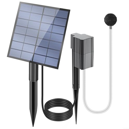 HomeVortex Solarbetriebener Sauerstoffbelüfter für Teiche, mit PET-Laminatplatte, 2,5 W, verstellbar, 180-Grad-Design, Aquarium, Garten, Teich, Wasser-Sauerstoffversorgungssystem von HomeVortex