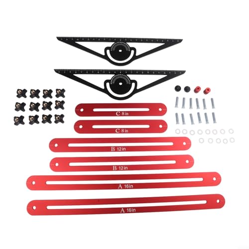 HomeVortex Treppenmessschablonen-Werkzeug-Set, multifunktionales Aluminium-Layout-Vorrichtung mit Verriegelungsmechanismus, 3 Verlängerungsteile für Holzbearbeitung, Bodeninstallation HomeVortex Treppenmessschablonen-Werkzeug-Set, multifunktionales Aluminium-Layout-Vorrichtung mit Verriegelungsmechanismus, 3 Verlängerungsteile für Holzbearbeitung, Bodeninstallation von HomeVortex