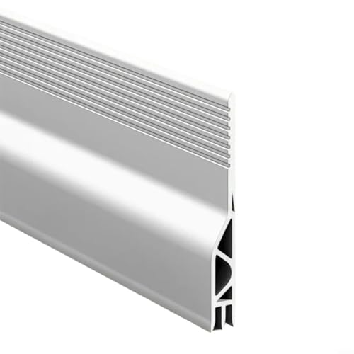 HomeVortex Türbodendichtungsstreifen, Wetterabisolierung, Silikon-Zugluftstopper für Türspalten, Schalldämmung, energiesparend, Braun, 100 cm (Weiß) von HomeVortex