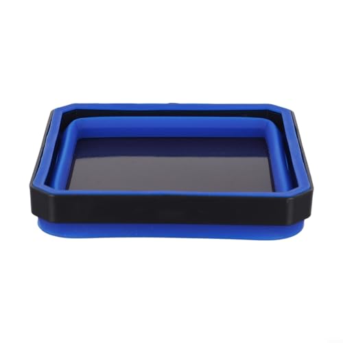 HomeVortex Zusammenklappbares magnetisches Teile-Tablett, 11,4 cm magnetische Schraubenablage, faltbares Silikon-Schüsselwerkzeug, für Tischler, Klempner, DIY-Projekte, Heimreparatur (blau) von HomeVortex