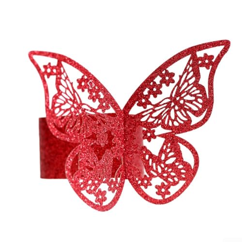 Innovativer Serviettenhalter im Schmetterling-Design, um Ihren Tisch zu verwandeln, erhältlich in einem Set von 50 (rot) von HomeVortex