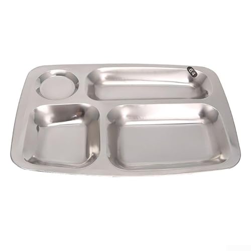 Kinder-Lunchbox-Tablett aus Edelstahl, perfekt für Schulessen und Abenteuer im Freien (4 Gitter) von HomeVortex