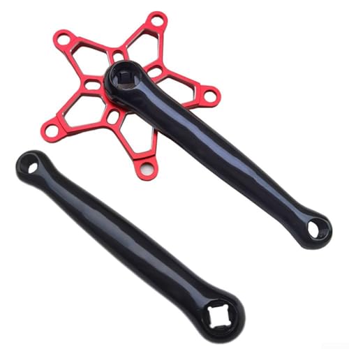 Klappbare Fahrrad-Kurbelgarnitur, ideal für Anpassungsmöglichkeiten mit einer von 130 mm und einer Länge von 170 mm, passend zu verschiedenen Fahrrädern (rot) von HomeVortex