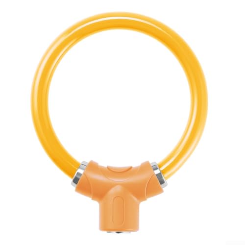 Kompaktes schlüsselloses Schloss für Fahrräder mit robustem Kabel und wetterfesten Eigenschaften für den Außenbereich (Ringschloss, Orange) von HomeVortex
