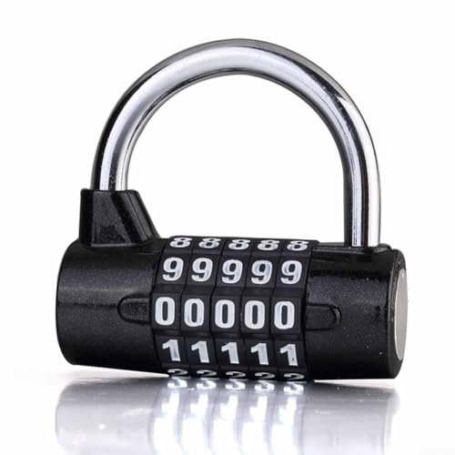 Leicht änderbare Codes auf diesem 5-stelligen Zahlenschloss aus starker Zinklegierung (schwarz) von HomeVortex