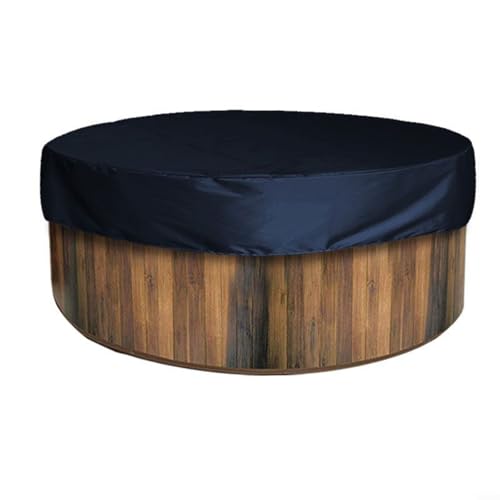 Leichte wasserdichte Spa-Abdeckung, perfekte Passform für runde Badewannen mit UV-Abschirmung (190 x 30 cm, schwarz) von HomeVortex
