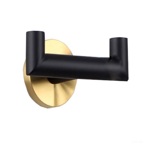 Modernes Design Edelstahl Haken Set für Handtücher und Toilettenpapier platzsparende Lösung (Schwarz und Gold) von HomeVortex