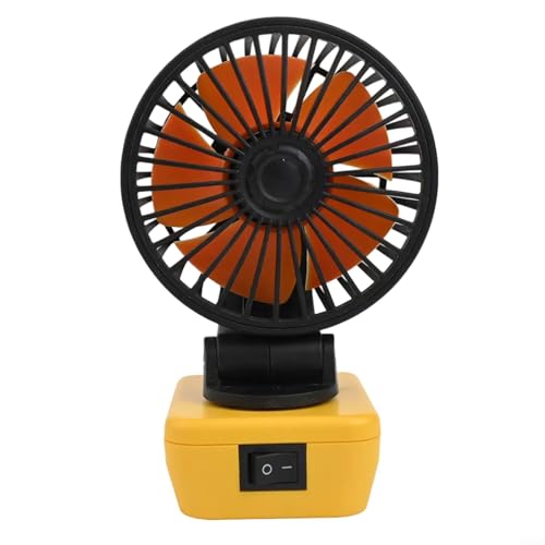Praktischer 18 V kabelloser Baustellenventilator mit Dual-USB-Ladefunktion, für jedes Abenteuer (gelb) von HomeVortex