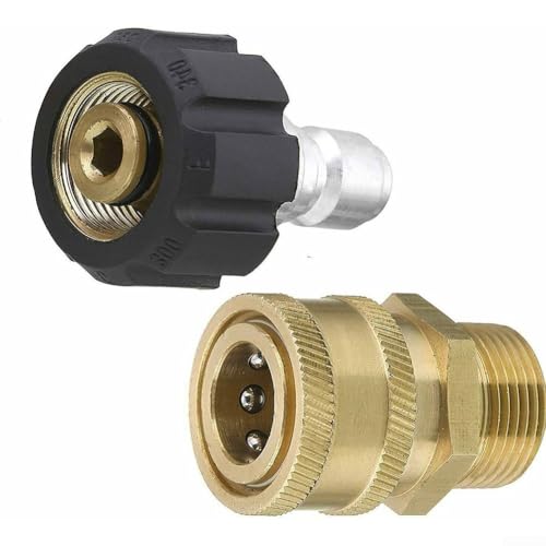 Robustes Hochdruckreiniger-Adapter-Set inkl. M22-Buchse und Stecker auf 3/8-Zoll-Anschlüsse (M22 14 mm auf 3-8 Zoll) von HomeVortex