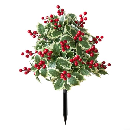 Rote Beeren Pflanzenstecker Künstliche Feiertagsdekoration 55,9 cm Outdoor Wasserdichte Kunstpflanzen mit Erdspieß für Garten Terrasse Balkon Dekorative Topfpflanze Rote Beeren Pflanzenstecker Künstliche Feiertagsdekoration 55,9 cm Outdoor Wasserdichte Kunstpflanzen mit Erdspieß für Garten Terrasse Balkon Dekorative Topfpflanze von HomeVortex