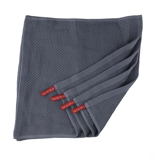 Set mit 4 Baumwollhandtüchern mit super saugfähigem Waffelmuster für die tägliche Reinigung und Trocknung in der Küche von HomeVortex