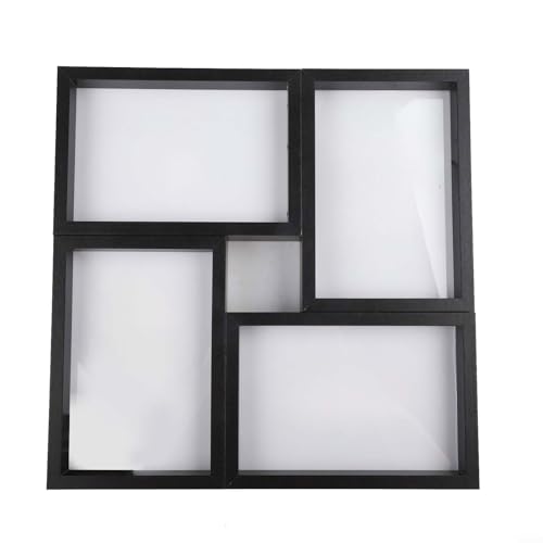 Stilvoller Collagenrahmen für 4 Fotos, einfach zu wechselnde Fotos, für Wand und Tischplatte (schwarz) von HomeVortex