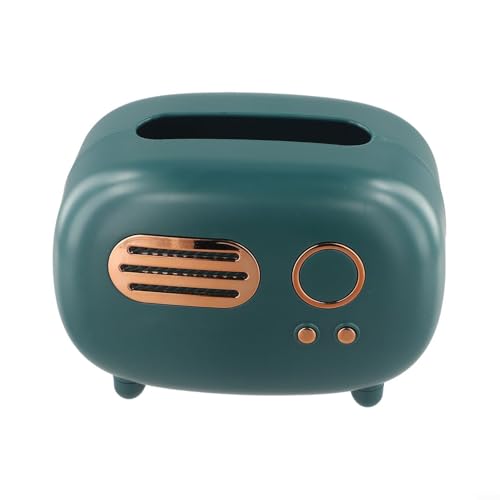 Taschentuchbox mit Radio-Design, Schreibtischhalterung für Feuchttücher, perfekt für Wohnzimmer (grün) von HomeVortex