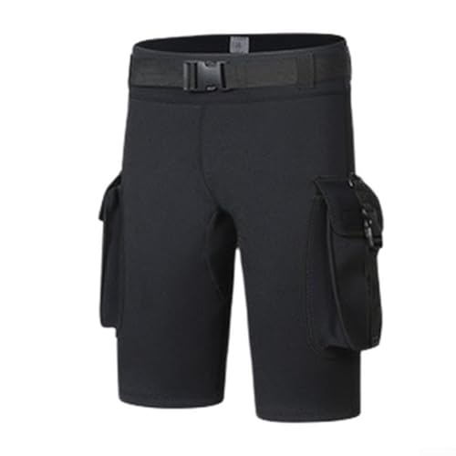 Taucher-Shorts, 3 mm, Neopren, mit Sicherheitsschnalle und doppelten Seitentaschen, für Herren, geeignet zum Surfen, Rudern und Wasserwaten (M) von HomeVortex