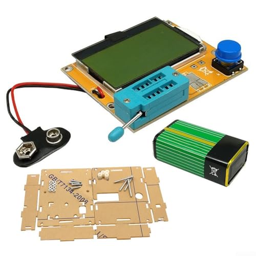 Transistor-Tester LCRT4 Messgerät mit Hintergrundbeleuchtung LCD zum Testen von Diode, Triode, Kapazität und Induktivität, inklusive Batterie und Gehäuse (A) von HomeVortex