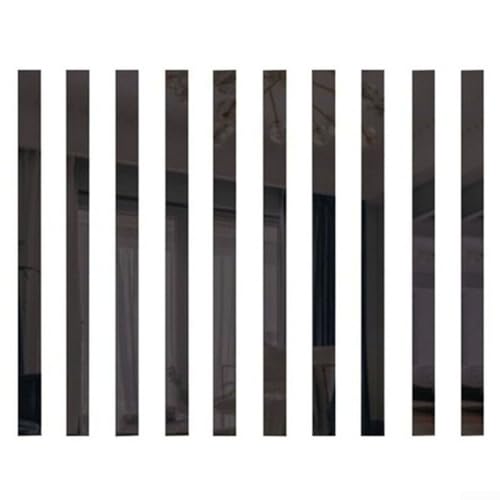 Verschönern Sie Ihre Dekoration mit langen Streifen Acryl Spiegel Mosaik Wandaufkleber 10 Stück (schwarz) von HomeVortex