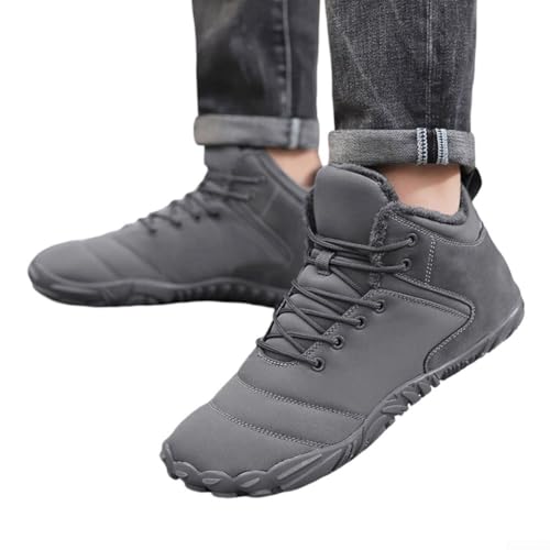 Warme und bequeme Schneestiefel mit wasserdichtem Obermaterial, ideal für den Winter im Freien (42 Grau) von HomeVortex