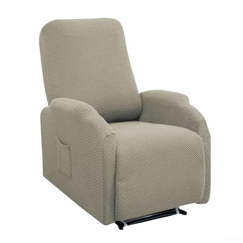 Wasserdichter Stretchbezug für kleine Liegestuhl, Polyester, mit Seitentasche (Khaki) von HomeVortex