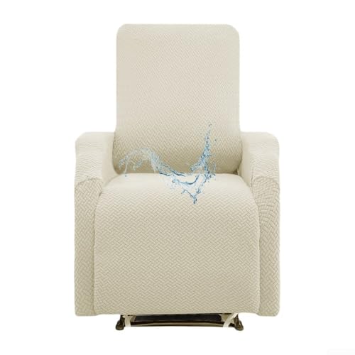 Wasserdichter Stretchbezug für kleine Liegestuhl, Polyester, mit Seitentasche (beige) von HomeVortex