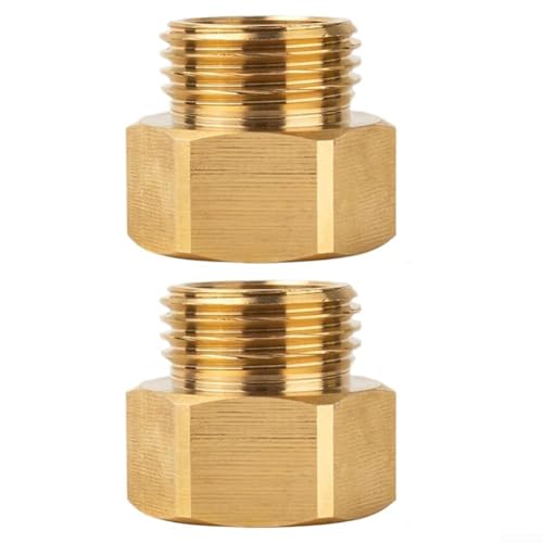 Wasserschlauchadapter aus massivem Messing, 3,8 cm Buchse auf 3/4 GHt-Stecker für langfristige Haltbarkeit (1 Stück) von HomeVortex