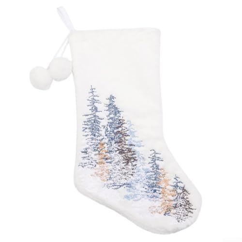 Weihnachtsstrumpf aus Stoff mit großem Weihnachtsmann-Design, geeignet zum Aufhängen an Kamin oder Baum, geräumig für Urlaub für Füllungen (F-W135) von HomeVortex