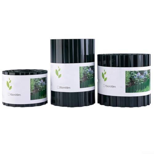 Wetterfeste 9 m lange Kunststoff-Gartenzaun-Rolle für Rasenbegrenzungen und Gartentrennung, hergestellt aus langlebigem PET-Material, mehrere Höhenoptionen erhältlich (20 cm × 9 m) von HomeVortex
