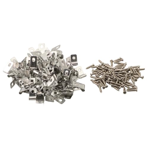 Zuverlässiges 100/200 Stück landwirtschaftliches Zaun-Clip-Set aus hochfestem Aluminium (100 Clips + 100 Schrauben) von HomeVortex
