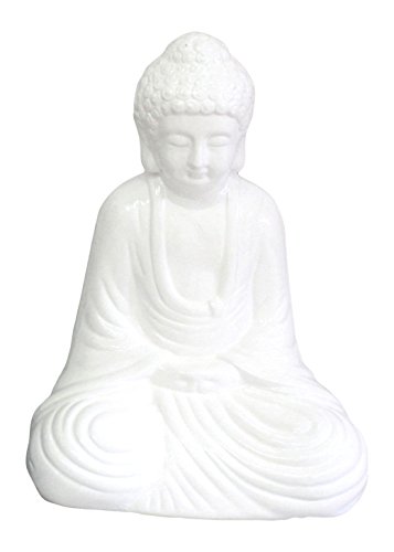 HOMEA 5dej1344bc Statue Zeichnung Buddha Keramik weiß 17 x 13 x 25 cm von Douceur d'Intérieur