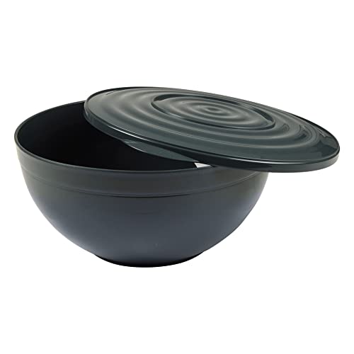 Homéa, Salatschüssel, rund, Kunststoff, mit Deckel, 5,5 l, D28 x 13,3 cm, Anthrazit Homéa, Salatschüssel, rund, Kunststoff, mit Deckel, 5,5 l, D28 x 13,3 cm, Anthrazit von Homéa