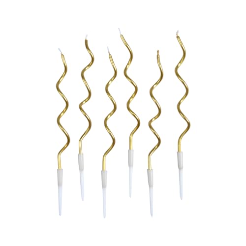 Homéa, Set mit 12 Spiralkerzen, goldfarben, mit Ständer, Höhe 12,5 cm, goldfarbenes Konfetti Homéa, Set mit 12 Spiralkerzen, goldfarben, mit Ständer, Höhe 12,5 cm, goldfarbenes Konfetti von Homéa