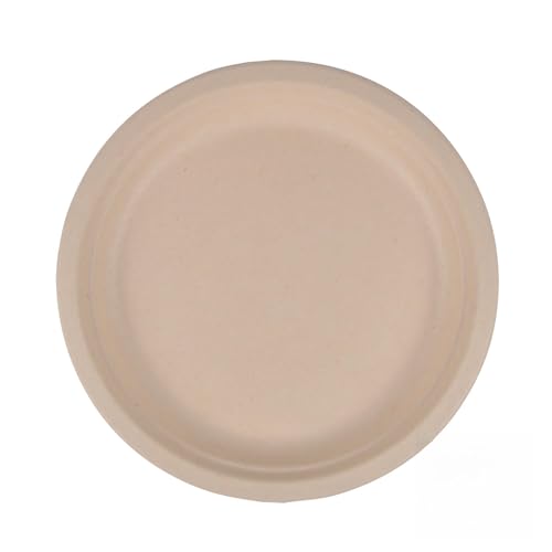 Homéa, Set mit 12 runden Tellern aus Zuckerrohr, Durchmesser 22 cm, Natur von Homéa