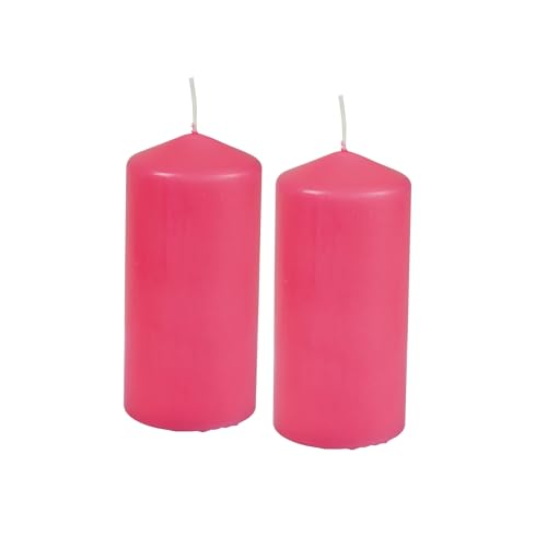 Homéa, Set mit 2 Stumpenkerzen, Durchmesser 5 x Höhe 10 cm, Rosa Homéa, Set mit 2 Stumpenkerzen, Durchmesser 5 x Höhe 10 cm, Rosa von Homéa