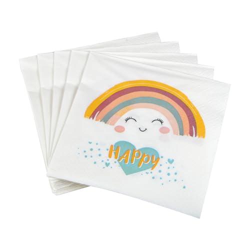 Homéa, Set mit 20 Papierservietten, 3-lagig, 33 x 33 cm, Rainbow von Homéa