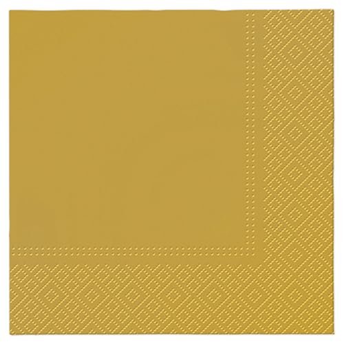 Homéa, Set mit 20 Papierservietten, 3-lagig, 33 x 33 cm, goldfarben von Homéa