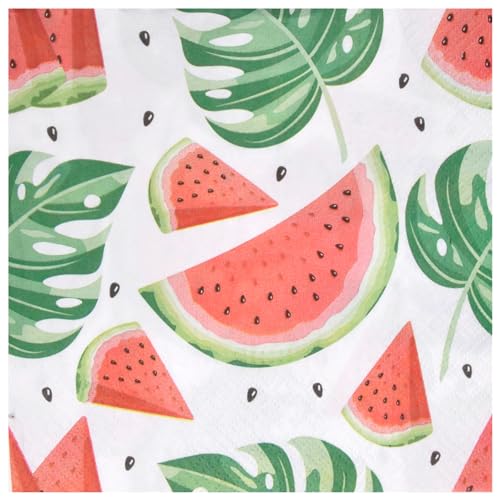 Homéa, Set mit 20 Papierservietten, 3-lagig, 33 x 33 cm, leckere Wassermelonen von Homéa