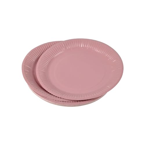 Homéa, Set mit 20 Papptellern, Durchmesser 18 cm, Vitamin Blush von Homéa