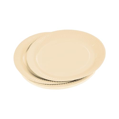 Homéa, Set mit 20 Papptellern, Durchmesser 18 cm, Vitamin Creme von Homéa