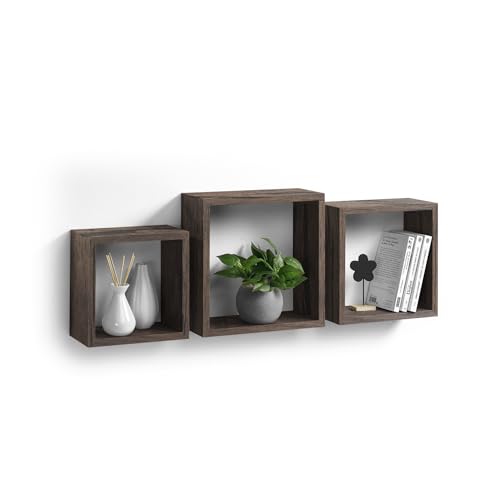 Homéa, Set mit 3 Würfeln, MDF, 23/26,5/30 cm, Nussbaum von Homéa