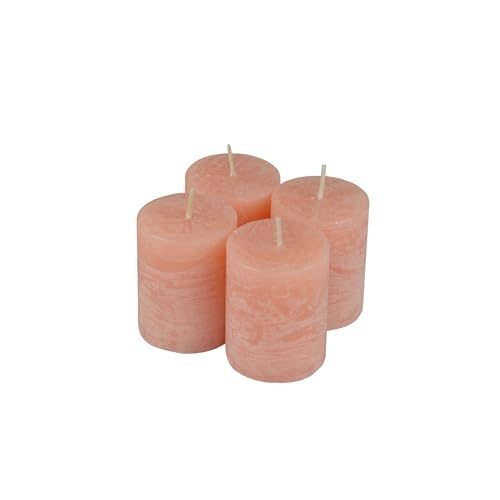 Homéa, Set mit 4 Stumpenkerzen, D4 x H5 cm, rustikal, Farbe Rosa Homéa, Set mit 4 Stumpenkerzen, D4 x H5 cm, rustikal, Farbe Rosa von Homéa