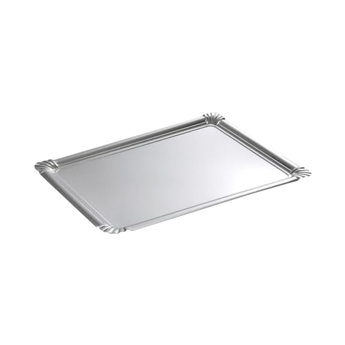 Homéa, Set mit 5 Tabletts, rechteckig, 24 x 34 cm, silberfarben von Homéa