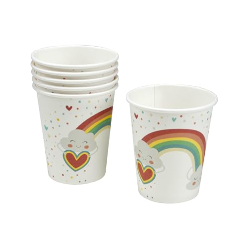 Homéa, Set mit 6 Pappbechern, 23 cl, Rainbow von Homéa