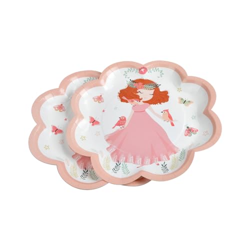 Homéa, Set mit 6 Papptellern, Blumenform, Durchmesser 26 cm, Prinzessin Nature von Homéa