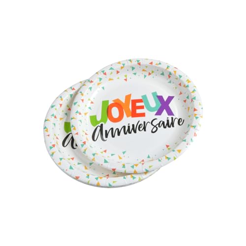 Homéa, Set mit 6 Papptellern, Durchmesser 18,5 cm, Happy Confetti von Homéa