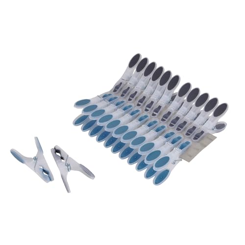 Homéa, Wäscheklammern, Bimaterial, Kunststoff, 8 cm, zweifarbig, Anthrazit/Pfauenblau, 24 Stück von Homéa