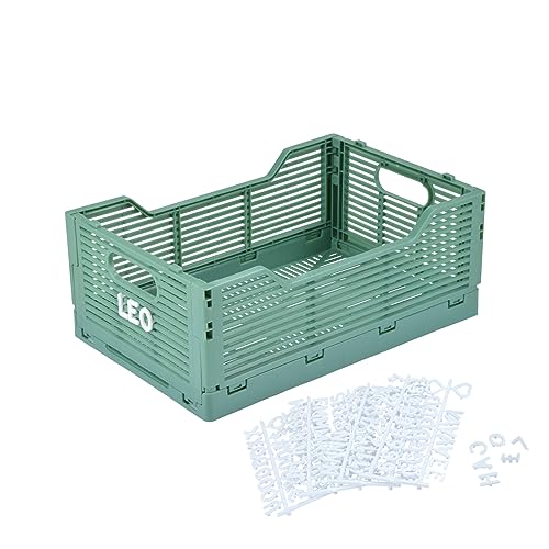 Homéa, Faltbare Kiste, Größe L, 40 x 30 x 17 cm, stapelbar, Salbei von Homéa