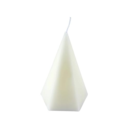 Kerze in Pyramidenform, 7,4 x 7,4 x 12 cm, Farbe: Weiß von Homéa