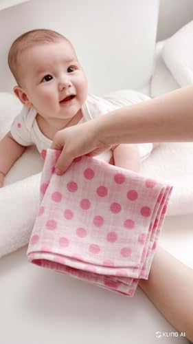 Homeable Spucktücher Mullwindeln 5er Pack – Pink – 70x70 cm von Homeable